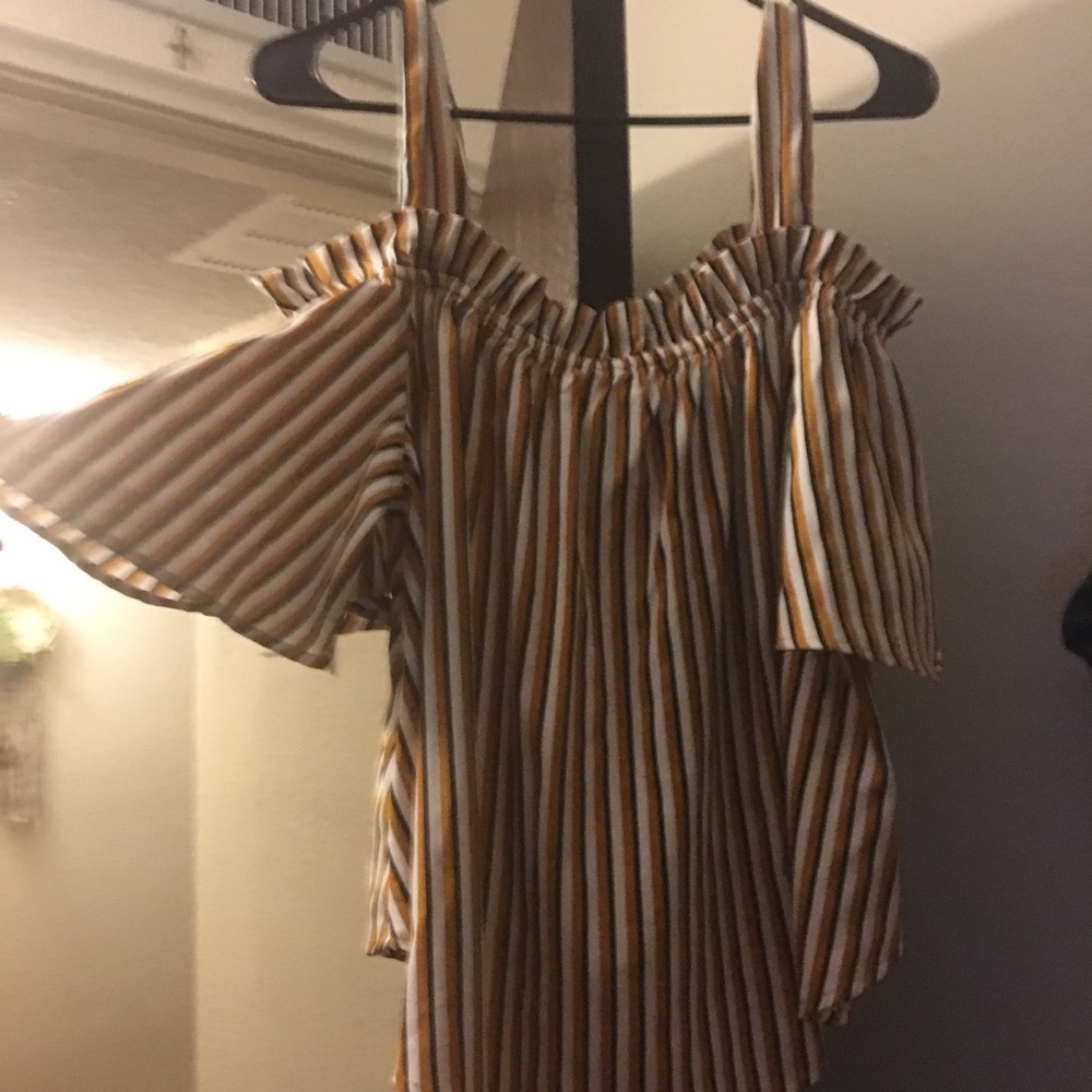 Striped off the shoulder top